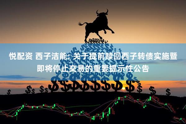 悦配资 西子洁能: 关于提前赎回西子转债实施暨即将停止交易的重要提示性公告
