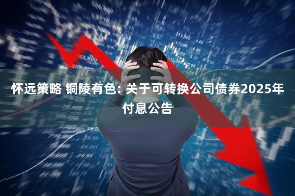 怀远策略 铜陵有色: 关于可转换公司债券2025年付息公告